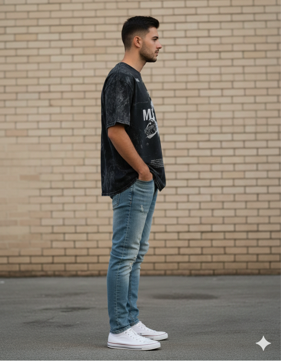 The MESSIAH V1 Oversized Acid-Wash Tee