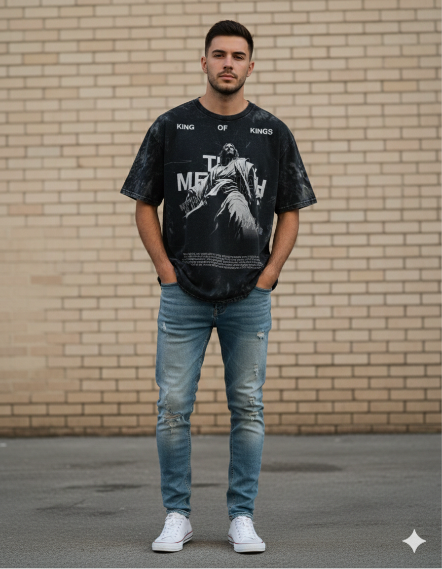 The MESSIAH V1 Oversized Acid-Wash Tee