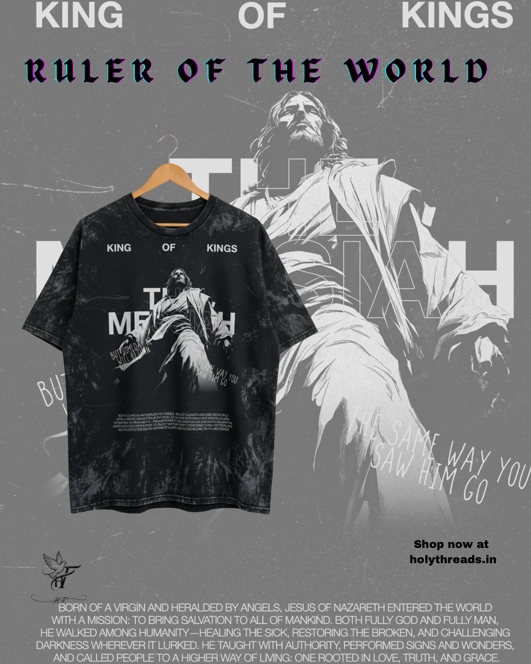 The MESSIAH V1 Oversized Acid-Wash Tee