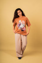 Flowers Acid Wash T -Shirt