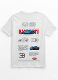 Bugatti Tribute: Premium Graphic Print Oversized T-Shirt – Classic White